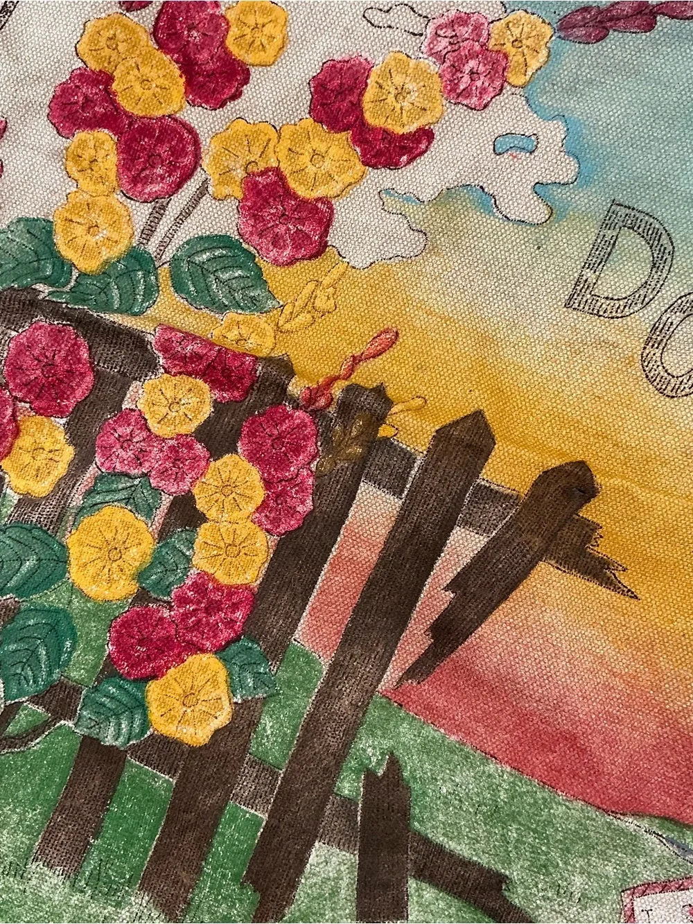 Vintage 1940s linen pillowcase cover 19 x 19 USA made